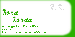 nora korda business card